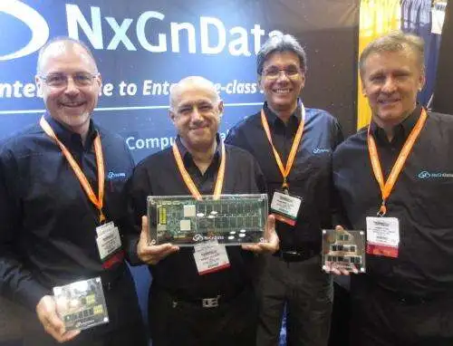 From left, NxGnData execs Richard Mataya, Co-Founder and SVP; Nader Salessi, Founder and CEO; Vladimir Alves, Co-Founder and CTO; James Fife, VP of Business Development