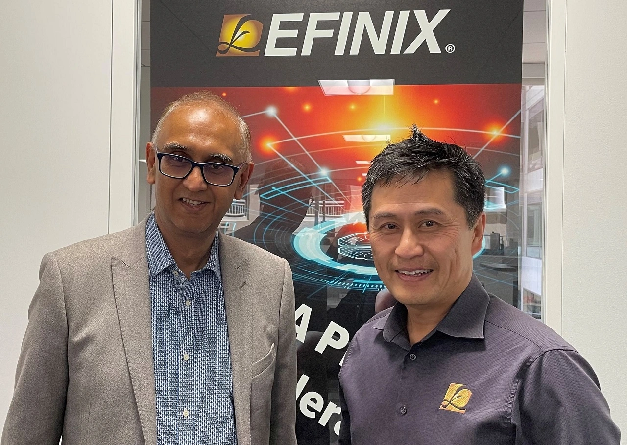 Efinix CEO Sammy Cheung with Nitin Dahad
