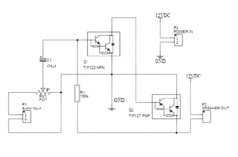 Audio Amplifier Circuit using TIP122