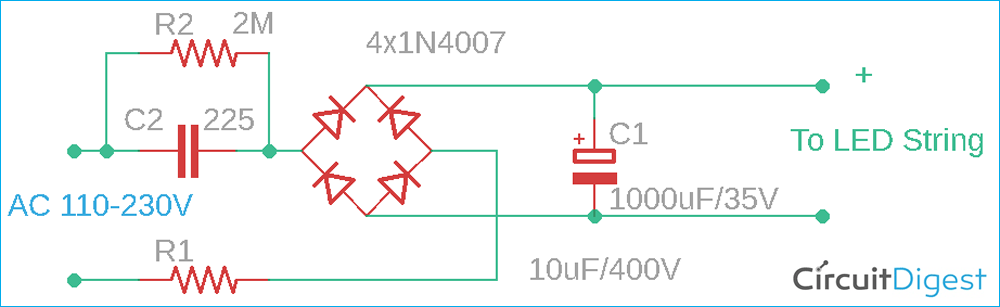 230V AC LED Driver Circuit Diagram