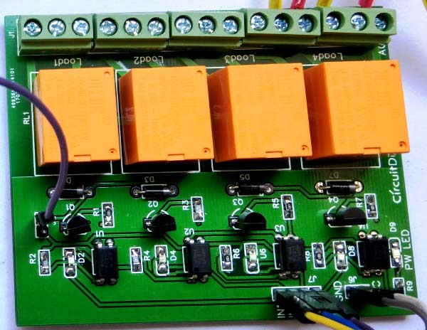 四通道继电器驱动电路及PCB设计