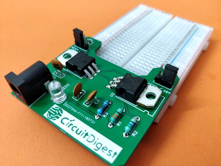 PCB上的DIY Breadboard电源电路