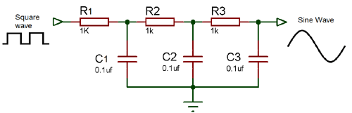Square to Sine Wave Converter Circuit Diagram