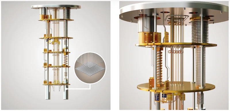 A rendering of OQC’S 8-qubits processor Lucy