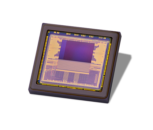 Close-up view of the Hydra 3D ToF image sensor.