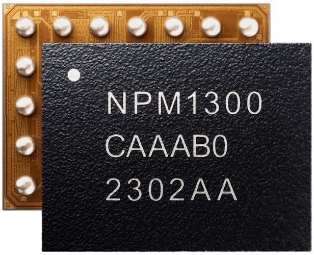 The nPM1300 PMIC is available in WL-CSP or QFN packaging and is optimized for IoT.