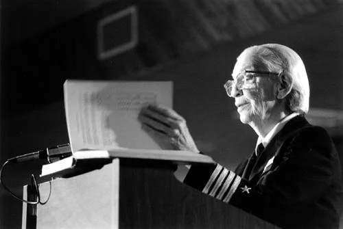 Grace Hopper gave a lecture on Howard Acker and the Harvard Mark I computer