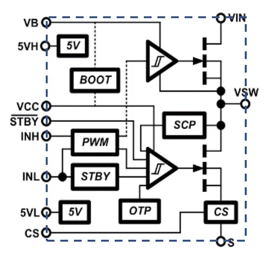 Simplified schematic of the NV6247.