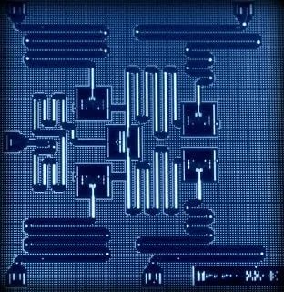 Layout showing a five-qubit device