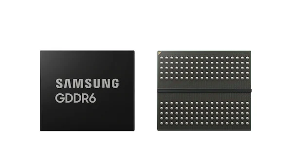 Samsung's latest GDDR6 DRAM.