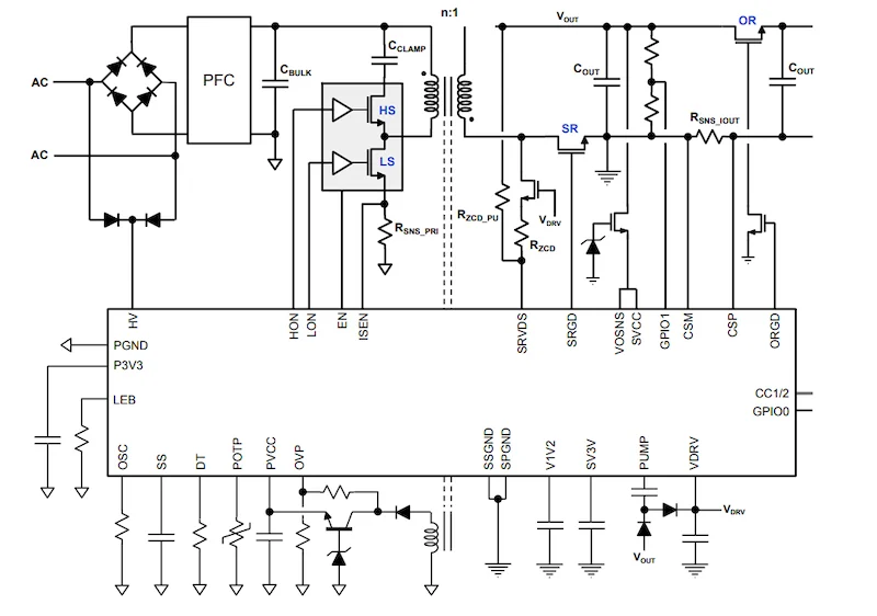 Typical application schematic for the ST-ONEHP