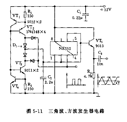 555三角波、方波产生器电路_久芯网