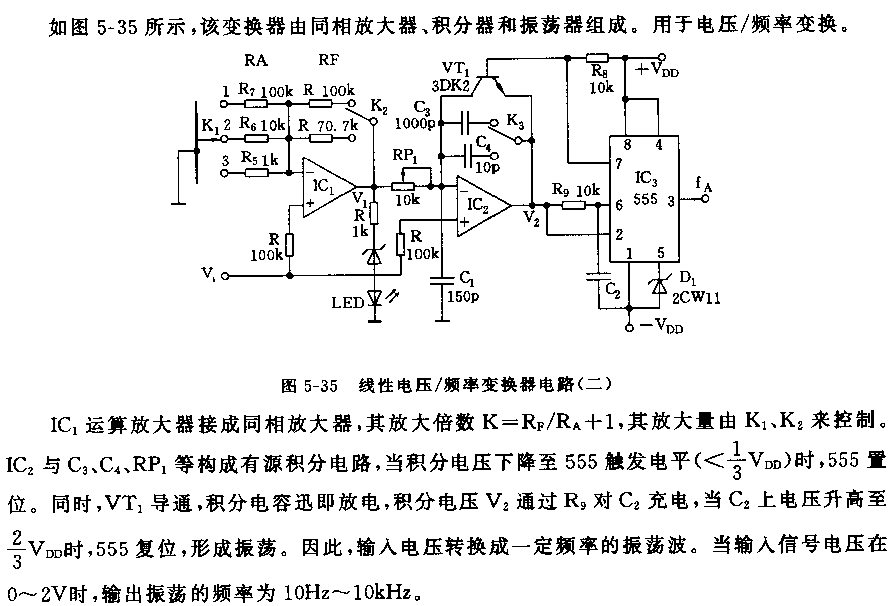555线性电压／频率变换器电路(二）_久芯网