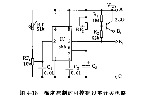 555温度控制的可控硅过零开关电路_久芯网