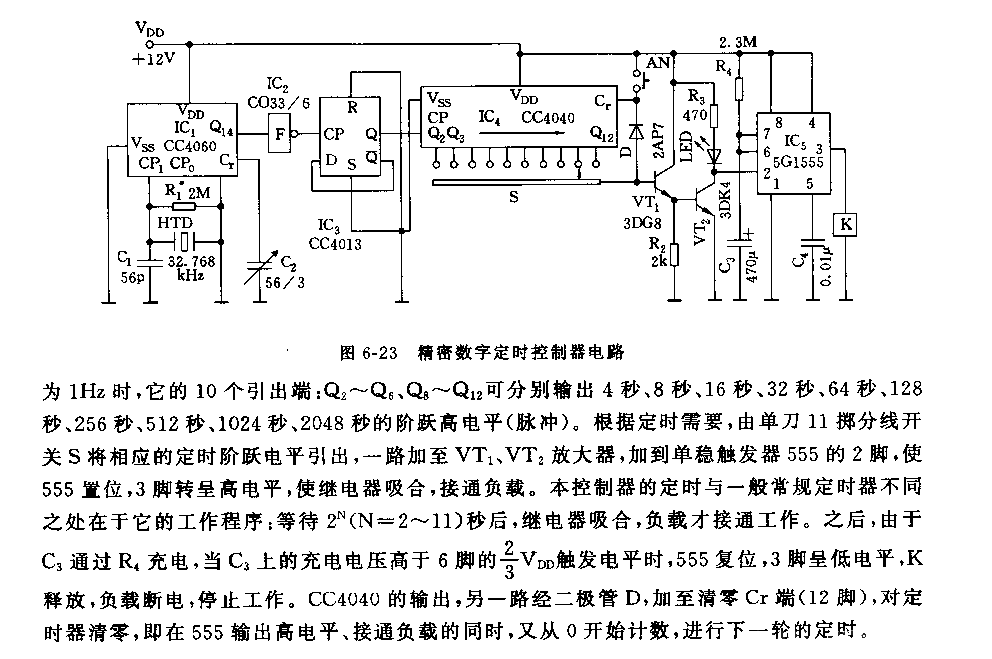 555精密数字定时控制器电路_久芯网