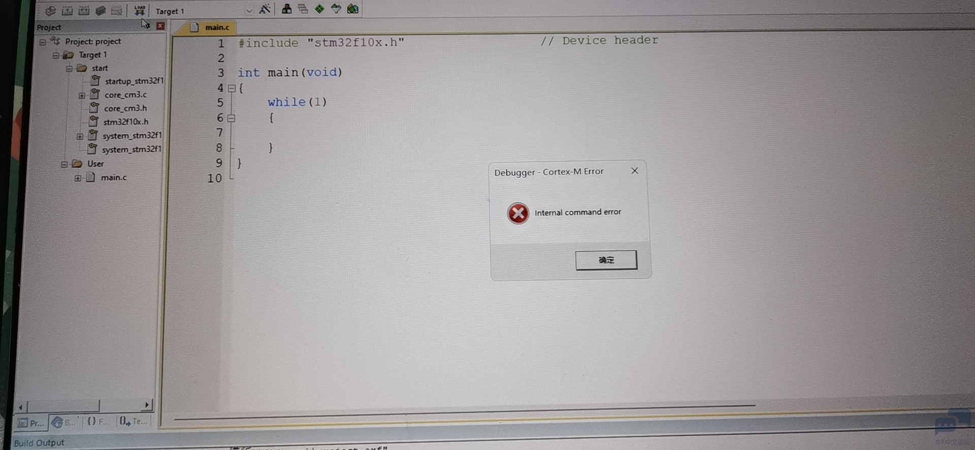 请问一下，我的nucleo板子连接usb线一直显示找不到target,无法下载程序怎么回事呢 [相关图片]