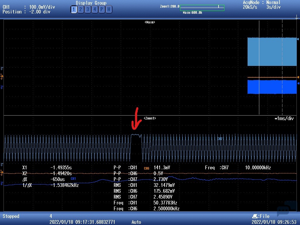 STM32F302PWM波周期性漏波是什么情况？ [相关图片]