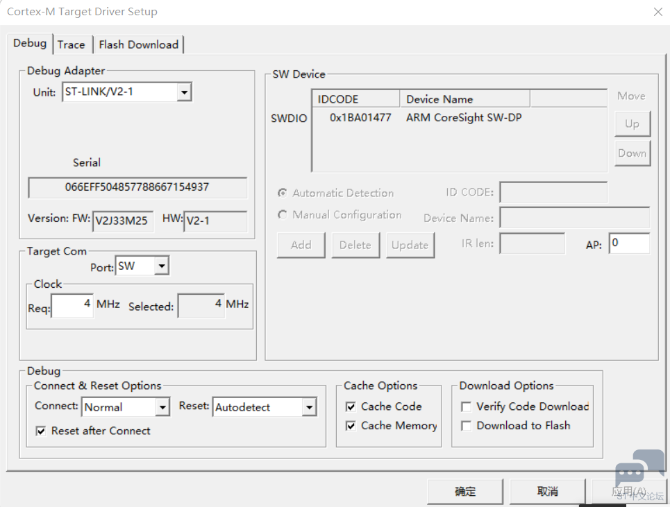请问一下，我的nucleo板子连接usb线,找不到target,一直无法下载程序怎么回事呢? [相关图片]