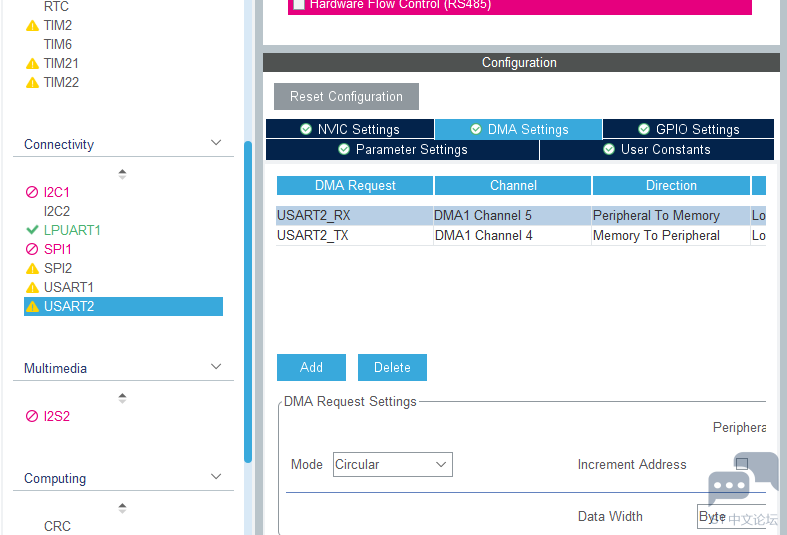 STM32L051C8T6芯片LPUART+DMA接收问题 [相关图片]