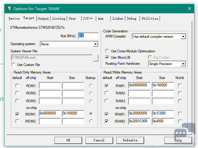 一个大数组是不是不能同时跨用内外部SRAM？ [相关图片]