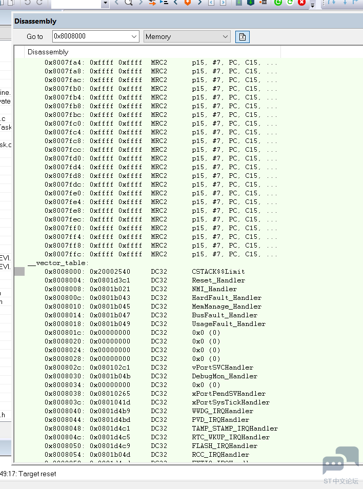 STM32F429的工程标准库移植到HAL库后中断向量表异常 [相关图片]