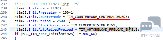 STM32H723ZG TIM23 PWM不能中心对齐和down模式 [相关图片]