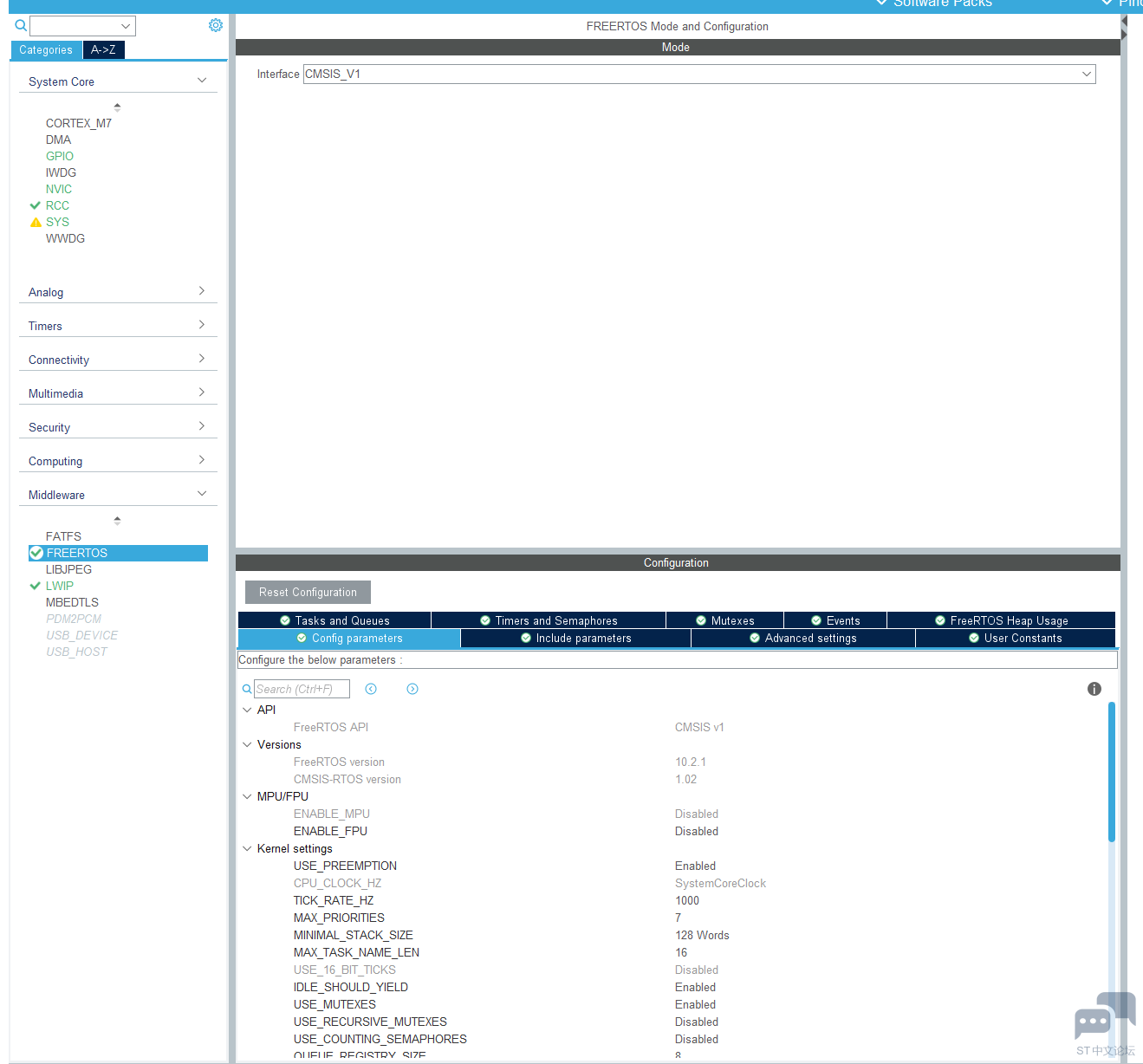STM32F76X CUBEMX（V6.7 + V1.17）LAN8742 FreeRTOS Lwip 配置Ping不通 [相关图片]