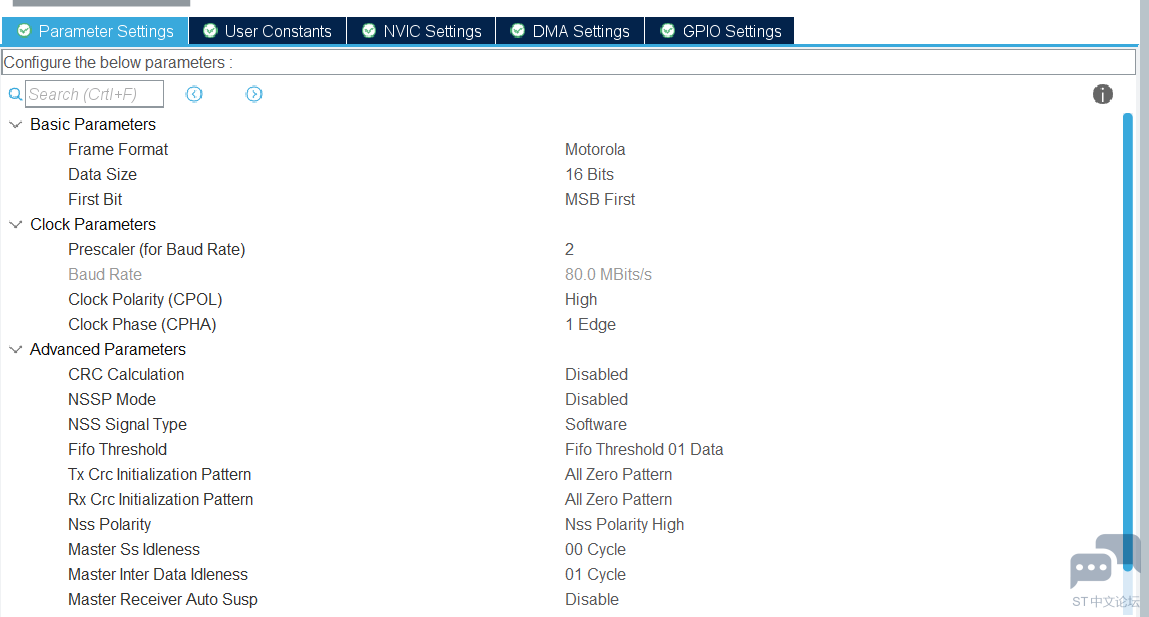 STM32H7 SPI 速度配置为80M时，读写数据不对。 [相关图片]