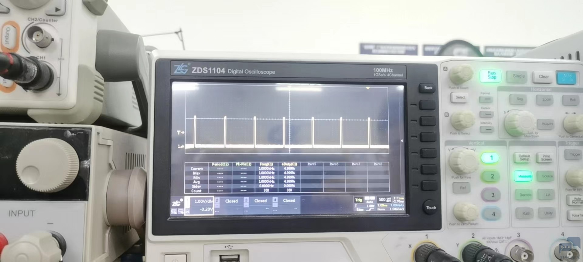 主从定时器为什么输出的波形一直发，我只设置5个脉冲 [相关图片]