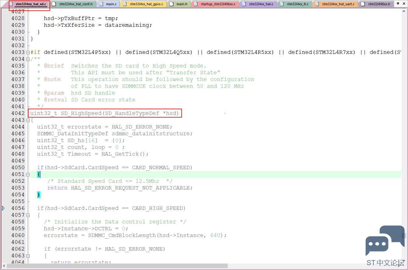 STM32L496是否不支持SD卡高速模式（<a style=