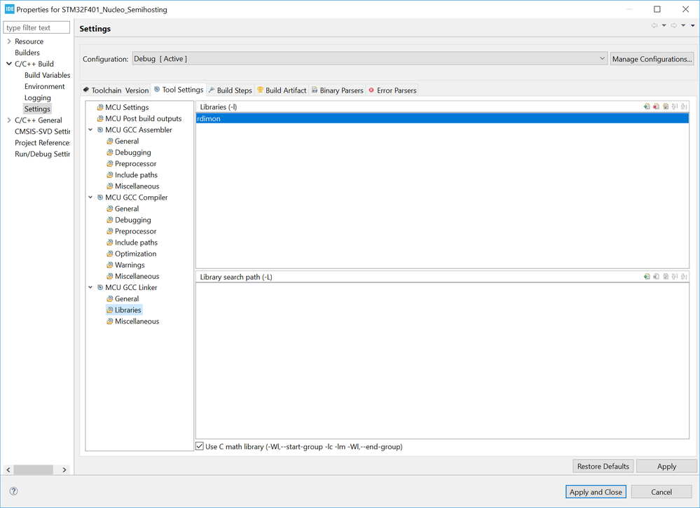 如何与STM32CubeIDE和STM32一起使用半主机