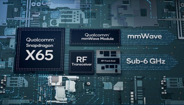 图四 : 2021年高通推出的骁龙X65 5G是全球首个支援10Gbps 5G速率及符合3GPP Release16规范的数据机及射频系统。(Source：Qualcomm)